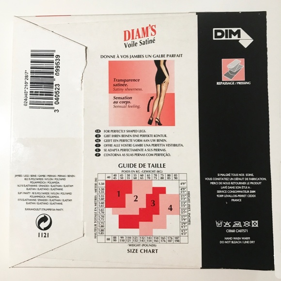 NWOT DIM Sheer Satin Lycra Panty Hose Size 4 - Picture 2 of 2